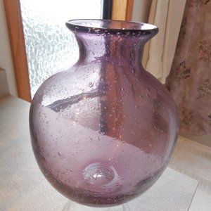 Large Glass Vase. Measures approximately 10" High x 18" Diameter. Very Sturdy.